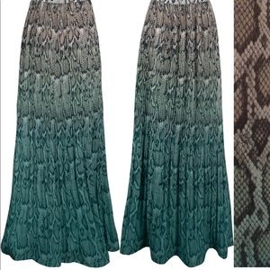 AFRM teal blue ombré pleated skirt XS